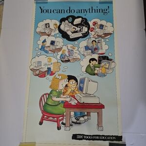 Vintage IBM Poster You Can Do Anything Tools For Education Paper Classroom 1,